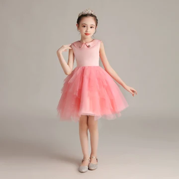 Chic Beautiful Watermelon Birthday Flower Girl Dresses 2020 Ball Gown Scoop Neck Sleeveless Short Ruffle