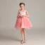 Chic / Beautiful Watermelon Birthday Flower Girl Dresses 2020 Ball Gown Scoop Neck Sleeveless Short Ruffle