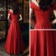 Schöne Rot Satin Tanzen Ballkleider 2020 A Linie Durchsichtige Rundhalsausschnitt Kurze Ärmel Strass Lange Rüschen Rückenfreies Festliche Kleider