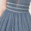 Classy Ocean Blue Evening Dresses  2020 A-Line / Princess See-through Deep V-Neck Sleeveless Beading Pearl Glitter Tulle Floor-Length / Long Ruffle Backless Formal Dresses