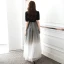 Vintage / Retro Black Gradient-Color White Evening Dresses  2020 A-Line / Princess V-Neck Short Sleeve Sequins Floor-Length / Long Ruffle Formal Dresses