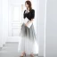 Vintage / Retro Black Gradient-Color White Evening Dresses  2020 A-Line / Princess V-Neck Short Sleeve Sequins Floor-Length / Long Ruffle Formal Dresses