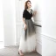 Vintage / Retro Black Gradient-Color White Evening Dresses  2020 A-Line / Princess V-Neck Short Sleeve Sequins Floor-Length / Long Ruffle Formal Dresses
