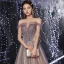 Edles Violett Champagner Farbverlauf Ballkleider 2020 A Linie Off Shoulder Kurze Ärmel Pailletten Perlenstickerei Glanz Tülle Sweep / Pinsel Zug Rüschen Rückenfreies Festliche Kleider