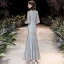 Scintillantes Argenté Robe De Soirée 2020 Trompette / Sirène Encolure Dégagée Gonflée Manches Longues Paillettes Longue Robe De Ceremonie