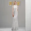 Scintillantes Paillettes Robe De Soirée 2020 Trompette / Sirène Col Haut Sans Manches Perlage Longue Robe De Ceremonie