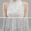 Scintillantes Paillettes Robe De Soirée 2020 Trompette / Sirène Col Haut Sans Manches Perlage Longue Robe De Ceremonie