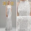 Scintillantes Paillettes Robe De Soirée 2020 Trompette / Sirène Col Haut Sans Manches Perlage Longue Robe De Ceremonie