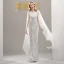 Sparkly Sequins Evening Dresses  2020 Trumpet / Mermaid V-Neck Sleeveless Floor-Length / Long Formal Dresses