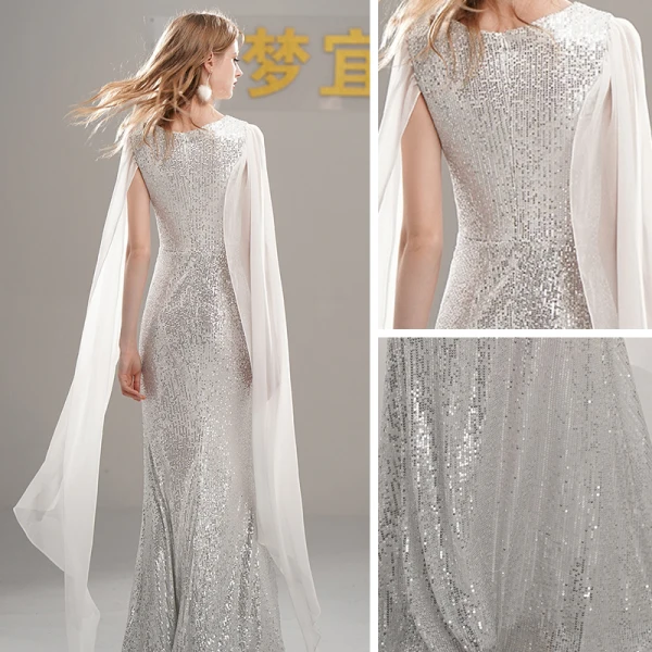 Sparkly Sequins Evening Dresses 2020 Trumpet / Mermaid V-Neck Sleeveless Floor-Length / Long Formal Dresses