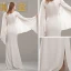 Style Chinois Robe De Soirée 2020 Trompette / Sirène Encolure Dégagée Manches Longues Appliques En Dentelle Fendue devant Longue Robe De Ceremonie