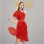 Chic / Belle Chiffon de retour Robe De Graduation 2020 Une épaule Manches Courtes Ceinture Asymétrique Volants Robe De Ceremonie