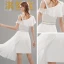 Chic / Belle Chiffon de retour Robe De Graduation 2020 Une épaule Manches Courtes Ceinture Asymétrique Volants Robe De Ceremonie