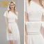 Chic / Belle Chiffon de retour Robe De Graduation 2020 Une épaule Manches Courtes Ceinture Asymétrique Volants Robe De Ceremonie