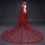 Luxury / Gorgeous Red 2017 Tulle Lace Wedding Appliques Embroidered Wedding Veils