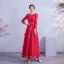 Flower Fairy Red Prom Dresses 2020 A-Line / Princess Scoop Neck 3/4 Sleeve Appliques Lace Beading Sequins Floor-Length / Long Ruffle Backless Formal Dresses