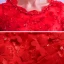 Flower Fairy Red Prom Dresses 2020 A-Line / Princess Scoop Neck 3/4 Sleeve Appliques Lace Beading Sequins Floor-Length / Long Ruffle Backless Formal Dresses