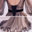 Style Victorien Champagne Noire Transparentes Robe De Soirée 2020 Princesse Encolure Dégagée Gonflée Manches Longues Appliques En Dentelle Perlage Ceinture Glitter