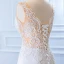 High End Weiß Satin Hochzeits Brautkleider / Hochzeitskleider 2020 Meerjungfrau Tiefer V-Ausschnitt Ärmellos Rückenfreies Applikationen Spitze Perlenstickerei Gespaltete Front Hof-Schleppe