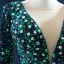 Luxe Vert Foncé Tapis rouge Robe De Soirée 2020 Trompette / Sirène Transparentes Col v profond Manches Longues Faux Diamant Paillettes Train De Balayage Volants en Cascade Dos Nu Robe De Ceremonie
