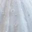 Luxe Blanche Transparentes La Mariée Robe De Mariée 2020 Robe Boule Encolure Dégagée Manches Longues Dos Nu Appliques Fleur Fait main Perlage Train De Balayage Volants