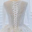Luxe Blanche Transparentes La Mariée Robe De Mariée 2020 Robe Boule Encolure Dégagée Manches Longues Dos Nu Appliques Fleur Fait main Perlage Train De Balayage Volants
