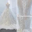 Luxe Blanche Transparentes La Mariée Robe De Mariée 2020 Robe Boule Encolure Dégagée Manches Longues Dos Nu Appliques Fleur Fait main Perlage Train De Balayage Volants