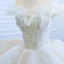 Luxury / Gorgeous White Bridal Wedding Dresses 2020 Ball Gown Off-The-Shoulder Short Sleeve Backless Appliques Lace Sequins Beading Glitter Tulle Cathedral Train