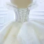 Luxury / Gorgeous White Bridal Wedding Dresses 2020 Ball Gown Off-The-Shoulder Short Sleeve Backless Appliques Lace Sequins Beading Glitter Tulle Cathedral Train