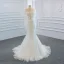 Luxe Blanche La Mariée Robe De Mariée 2020 Robe Boule Transparentes Encolure Dégagée Manches Longues Dos Nu Appliques En Dentelle Fait main Perlage Détachable Chapel Train