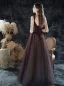 High End Violett Tanzen Ballkleider 2020 A Linie Spaghettiträger Ärmellos Glanz Tülle Lange Rüschen Rückenfreies Festliche Kleider