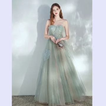 Eleganckie Szałwia Zielony Sukienki Na Bal 2020 Princessa Kochanie Bez Rękawów Frezowanie Cekinami Tiulowe Długie Wzburzyć Bez Pleców Sukienki Wizytowe