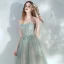Elegant Salvie Grønn Ballkjoler 2020 Prinsesse Kjæreste Uten Ermer Beading Glitter Tyll Lange Buste Ryggløse Formelle Kjoler