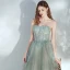 Elegant Salvie Grønn Ballkjoler 2020 Prinsesse Kjæreste Uten Ermer Beading Glitter Tyll Lange Buste Ryggløse Formelle Kjoler