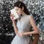 Vintage / Retro Grey Prom Dresses 2020 A-Line / Princess See-through High Neck Sleeveless Beading Floor-Length / Long Ruffle Formal Dresses