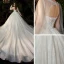 Victorian Style Champagne See-through Bridal Wedding Dresses 2020 Ball Gown Scoop Neck Puffy Long Sleeve Backless Appliques Lace Sequins Beading Glitter Tulle Cathedral Train Ruffle