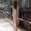 Sparkly Rose Gold Sequins Cocktail Dresses 2020 A-Line / Princess High Neck Sleeveless Beading Asymmetrical Formal Dresses