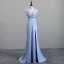 Mode Blau Abendkleider 2020 Meerjungfrau Spaghettiträger Ärmellos Pailletten Gespaltete Front Sweep / Pinsel Zug Rückenfreies Festliche Kleider