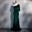 Erschwinglich Dunkelgrün Velour Abendkleider 2020 Meerjungfrau One-Shoulder 1/2 Ärmel Sweep / Pinsel Zug Rückenfreies Festliche Kleider