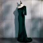 Erschwinglich Dunkelgrün Velour Abendkleider 2020 Meerjungfrau One-Shoulder 1/2 Ärmel Sweep / Pinsel Zug Rückenfreies Festliche Kleider