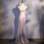 Sexy Rose Bonbon Transparentes Robe De Soirée 2020 Trompette / Sirène Bretelles Spaghetti Sans Manches Appliques Fleur Perlage Perle Faux Diamant Longue Dos Nu Robe De Ceremonie