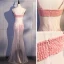 Sexy Rose Bonbon Transparentes Robe De Soirée 2020 Trompette / Sirène Bretelles Spaghetti Sans Manches Appliques Fleur Perlage Perle Faux Diamant Longue Dos Nu Robe De Ceremonie