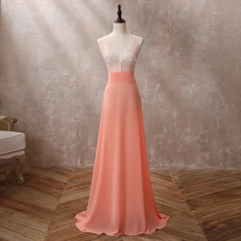 Abordable Watermelon Rouge Transparentes Robe De Soirée 2020 Trompette Sirène Col V Profond Sans Manches Paillettes Perlage Longue Dos Nu Robe De Ceremonie