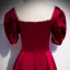 Modest / Simple Burgundy Satin Dancing Prom Dresses 2020 A-Line / Princess Square Neckline Puffy Short Sleeve Floor-Length / Long Pearl Ruffle Backless Formal Dresses