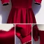 Modest / Simple Burgundy Satin Dancing Prom Dresses 2020 A-Line / Princess Square Neckline Puffy Short Sleeve Floor-Length / Long Pearl Ruffle Backless Formal Dresses