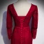 Vintage / Originale Rouge Dentelle Transparentes Robe De Soirée 2020 Trompette / Sirène Encolure Dégagée Gonflée Manches Longues Ceinture Longue Dos Nu Robe De Ceremonie