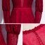 Vintage / Originale Rouge Dentelle Transparentes Robe De Soirée 2020 Trompette / Sirène Encolure Dégagée Gonflée Manches Longues Ceinture Longue Dos Nu Robe De Ceremonie