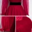Vintage / Originale Rouge Dansant Robe De Bal 2020 Princesse Transparentes Col Haut Gonflée Manches Longues Perlage Ceinture Longue Volants Dos Nu Robe De Ceremonie