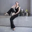 Sparkly Sølv Paljetter Jumpsuit  2020 V-Hals Uten Ermer Lange Ryggløse Formelle Kjoler