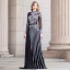 Luxe Noire Transparentes Robe De Soirée 2020 Gaine / Ajustement Col Haut Manches Longues Faux Diamant Perlage Longue Volants Robe De Ceremonie